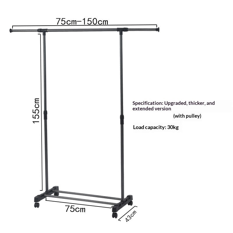 Foldable Home Wardrobe Telescopic Laundry Care Stand-Detail Clothes Drying Rack
