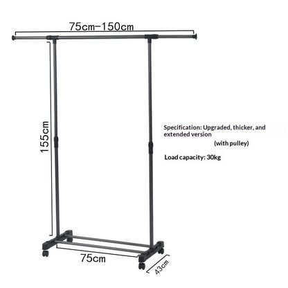 Foldable Home Wardrobe Telescopic Laundry Care Stand-Detail Clothes Drying Rack