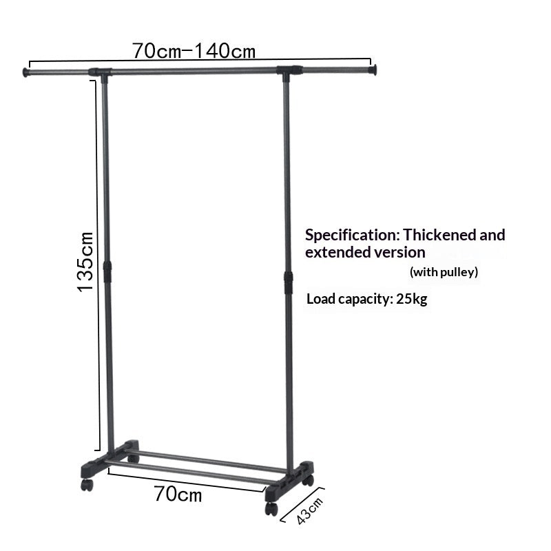 Foldable Home Wardrobe Telescopic Laundry Care Stand-Detail Clothes Drying Rack