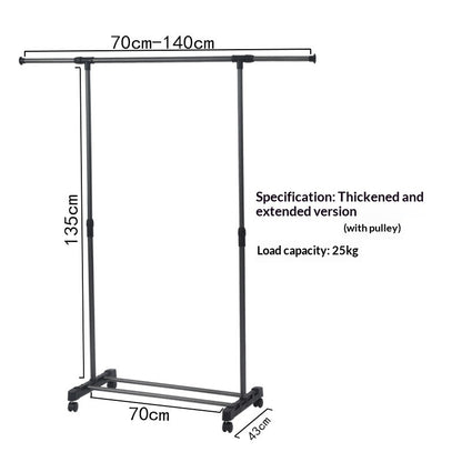 Foldable Home Wardrobe Telescopic Laundry Care Stand-Detail Clothes Drying Rack